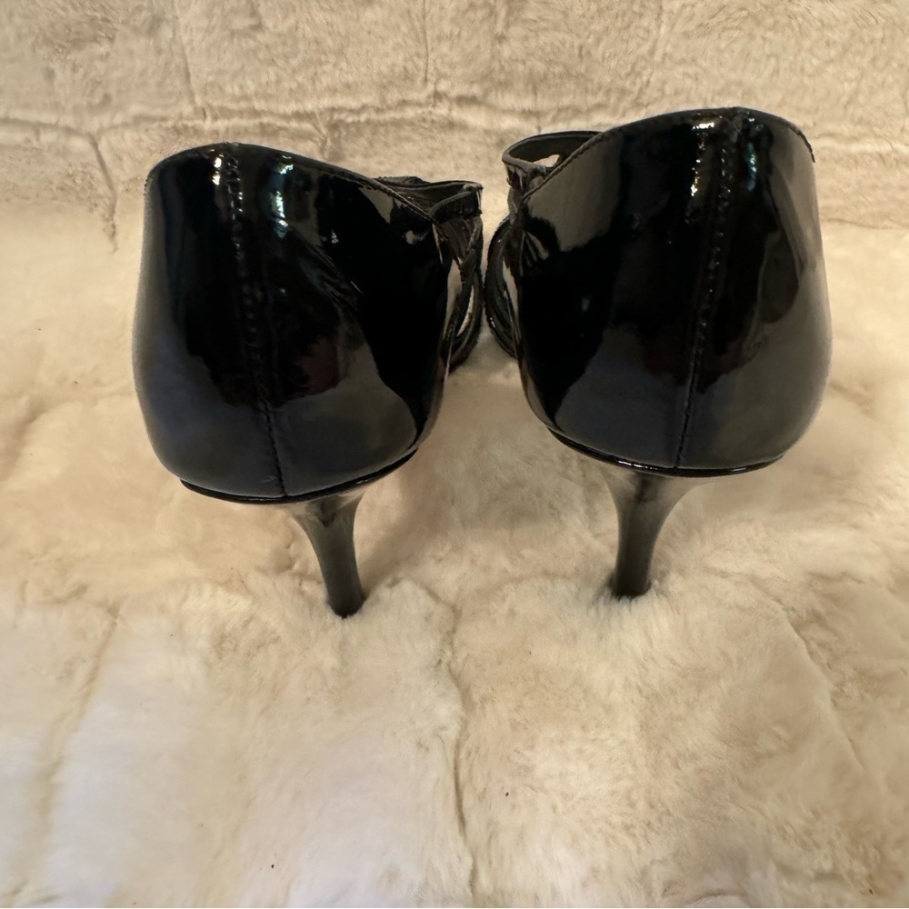 White House Black Market Black Strappy Heels Size 7.5 NEW 4 inch Heel - Picture 6 of 12